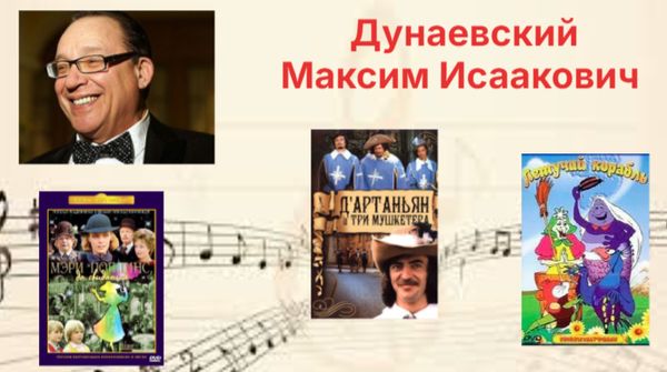 15 января — 80 лет со дня рождения композитора, пианиста Максима Исааковича Дунаевского